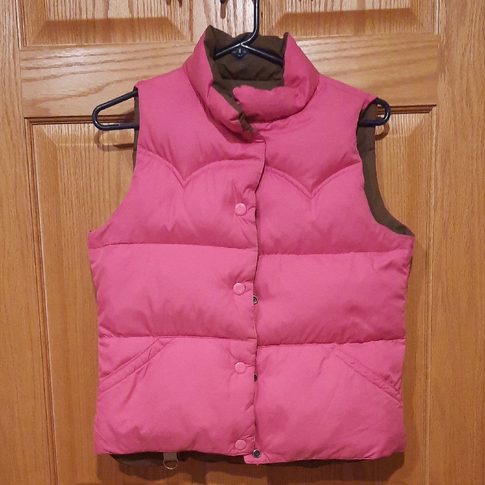 Reversible Pink/Brown American EAG Puffer Vest